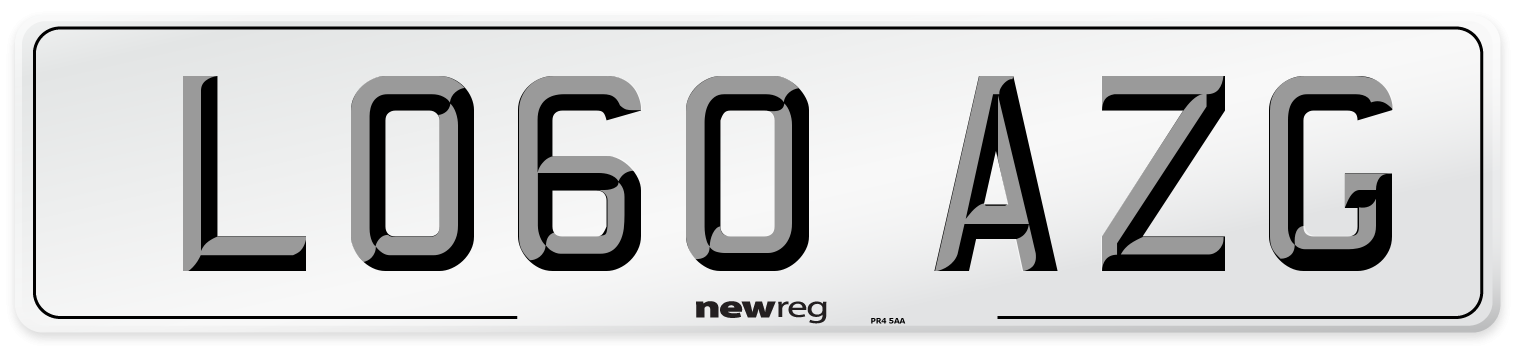 LO60 AZG Number Plate from New Reg